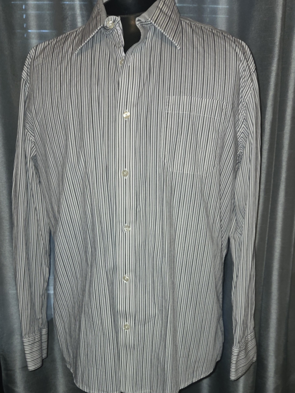 ARNOLD ZIMBERG Men's Stripe Dress Shirt, Size 17 - Casual to Formal